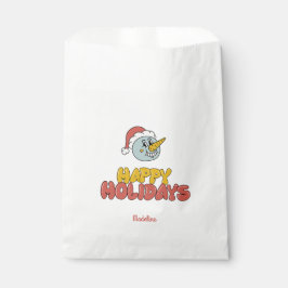 Sacolinha boneco de neve fofo festa de feriado