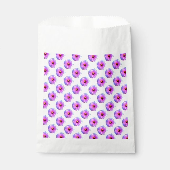 Sacolinha Bonito, teste padrão, rosa, floresça o saco branco (Frente)