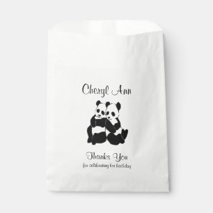 Sacolinha Bonito Ursos de Panda Obrigado