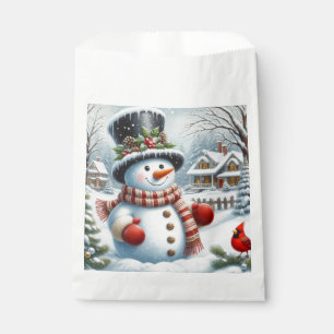 Sacolinha Bonito, Vintage/Natal Whimsical/boneco de neve de