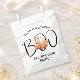 Sacolinha Boo Ghost Halloween White Black Modern Family Name