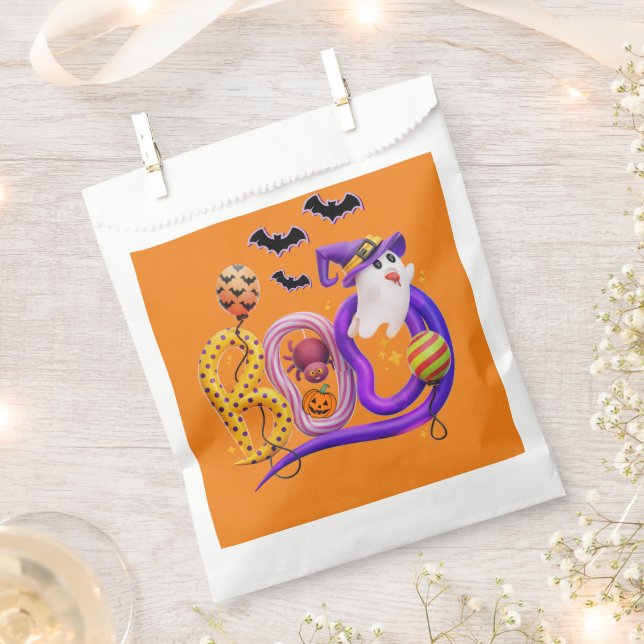 Sacolinha Boo Gost Galloween trata bolsas (Cortado)