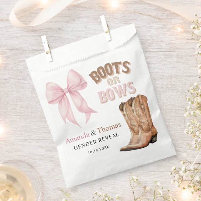 Sacolinha Boots or Bows Western Gender Reveal (Cortado)