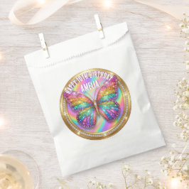 Sacolinha Borboleta Personalizada com Brilho Arco-Íris