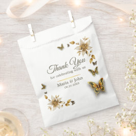 Sacolinha Borboletas ouros Casamento Favor Bolsas