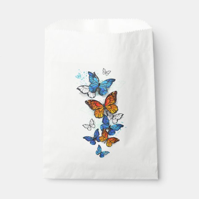 Sacolinha Borboletas voadoras Morpho e Monarca (Frente)