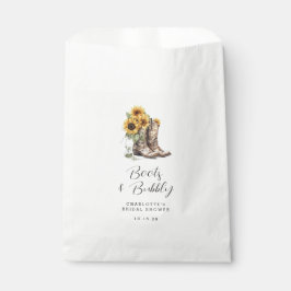 Sacolinha Botas Rústicas de Girassol e Chá de Noiva Espumant