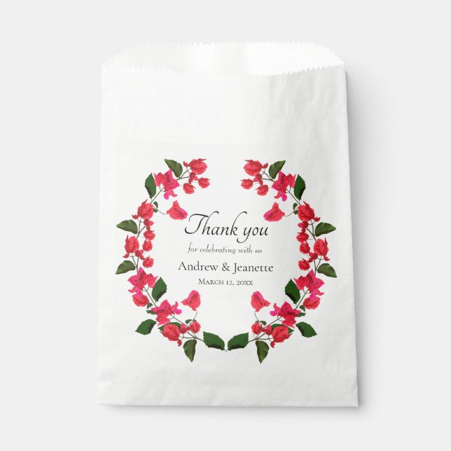 Sacolinha Bougainvillea Flower Wedding Favor Bag (Frente)
