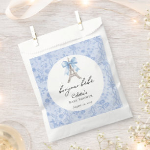 Sacolinha Boujour Bebe Paris Chá de fraldas Azul Francês