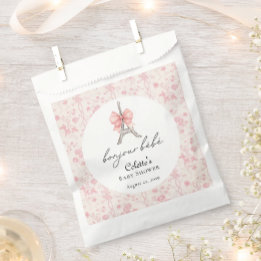 Sacolinha Boujour Bebe Paris Chá de fraldas Rosa Francês