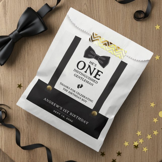 Sacolinha Boy 1st Birthday One Distinguished Gentleman (Criador carregado)