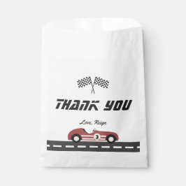 Sacolinha Boys Vintage Red Race Car Festa de aniversário