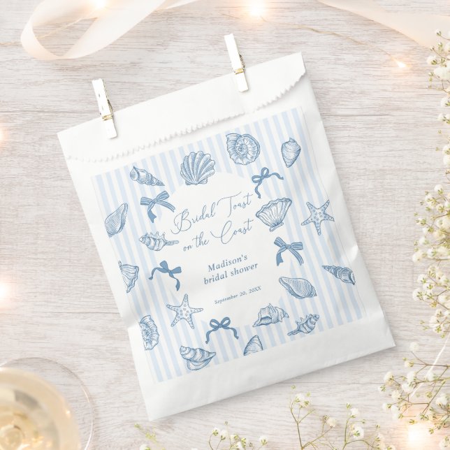 Sacolinha Bridal Toast On The Coast Seashells Bridal Shower (Cortado)