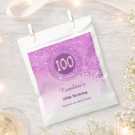 Sacolinha Brilhante Cinza e Quadro Pontilhado 100º Aniversár