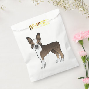 Sacolinha Brindle Boston Terrier Cartoon Dog Ilustração