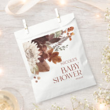 Brown Burgundy Baby In Bloom Floral Chá de fraldas