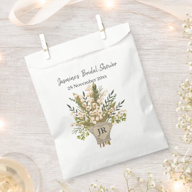 Sacolinha Buquê de Lírio do Vale Chá de Noiva (Cortado)