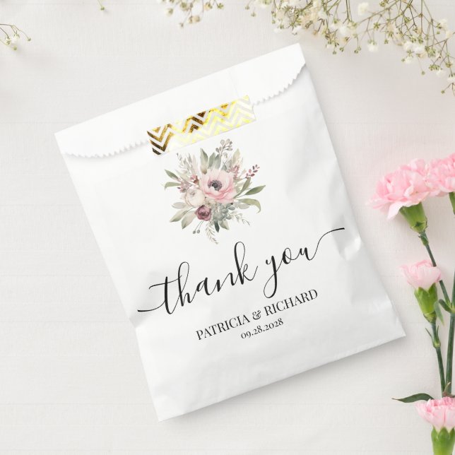 Sacolinha buquê floral em aquarela rústica (Selado)