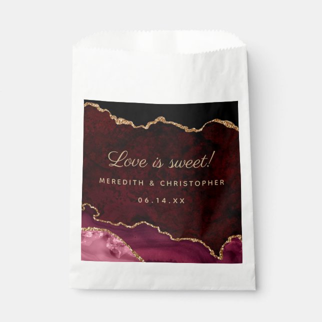 Sacolinha Burgundy Agate Wedding (Frente)