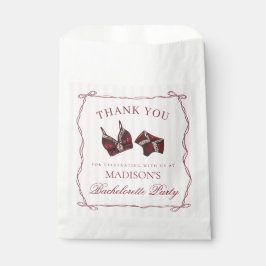 Sacolinha Burgundy Lingerie Bachelorette Panty Party Dessert