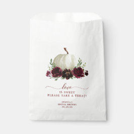 Sacolinha Burgundy Pumpkin Fall Favor Bag Love é Sweet