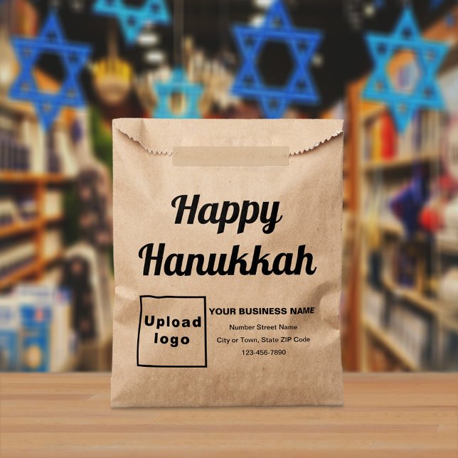 Sacolinha Business Hanukkah Brown Paper Bag (Business brand with Hanukkah greeting on brown paper bag)