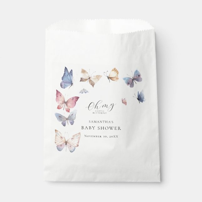 Sacolinha Butterfly Girl Baby Shower Paper Napkin (Frente)