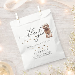 Sacolinha Cachorro Cavapoo marrom Agradecimento de Casamento