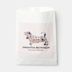Sacolinha Cachorro Dachshund Floral Rosa Pet