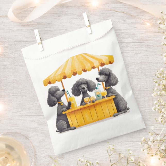 Sacolinha Cães Poodle Padrão Administrando Uma Loja de Limon (Cortado)