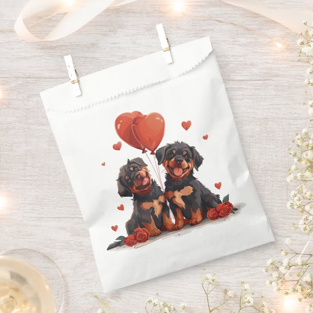 Sacolinha Cães Rottweiler no Dia dos Namorados (Cortado)
