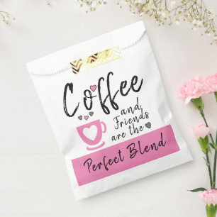 Sacolinha Café e Amigos, mistura perfeita de cor rosa branc