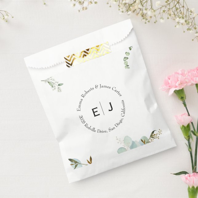 Sacolinha Caixas de Favor do Monograma Chic Greenery (Selado)