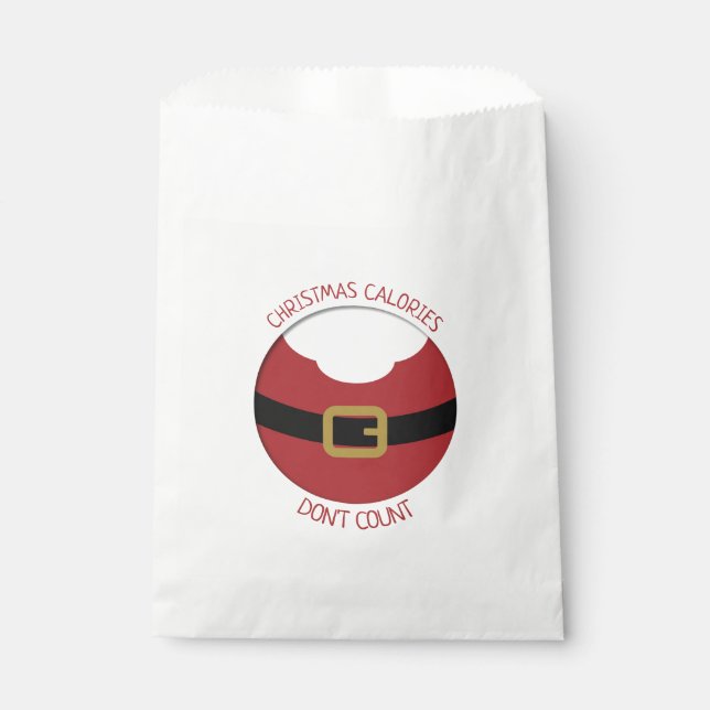 Sacolinha Calorias de Natal Papais noeis de camisa vermelha (Frente)