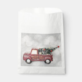 Sacolinha caminhão de vintage vermelho sobre fundo de cinza