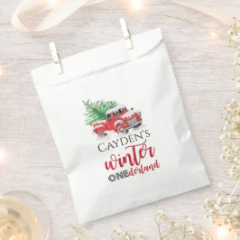 Sacolinha Caminhão Vermelho Inverno Onederland Primeiro Aniv