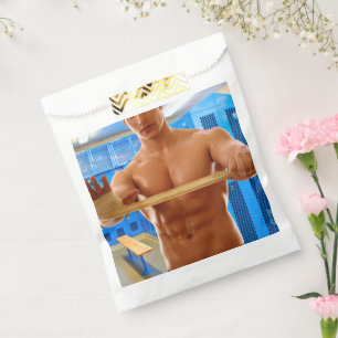 Sacolinha CamisaSlipperyJoe do homem musculoso sem camisa ab