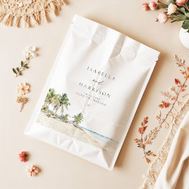 Sacolinha CANCUN Watercolor Beach Palm Tree Destination