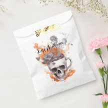 caneca de crânio floral