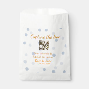 Sacolinha Capture o amor adicione QR scan upload imagem azul