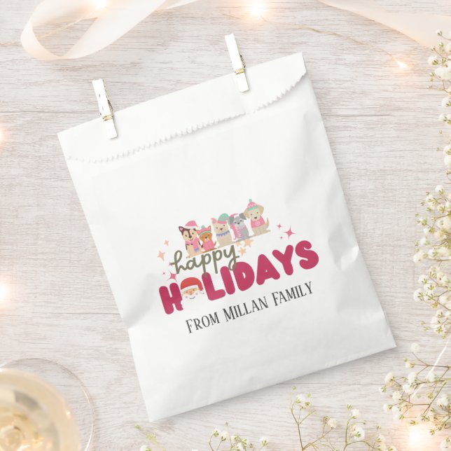 Sacolinha Cartão de Férias de Natal de Família ou Negócios c (Cortado)