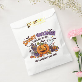 Sacolinha Cartão de festa de Halloween com saudações assusta
