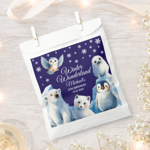 Sacolinha Cartografia de animais árcticos Azuis de inverno C