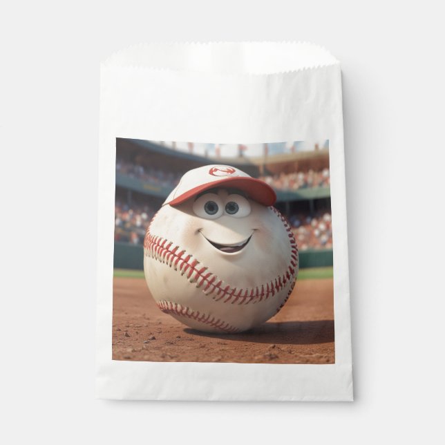 Sacolinha Cartoon Baseball Birthday (Frente)