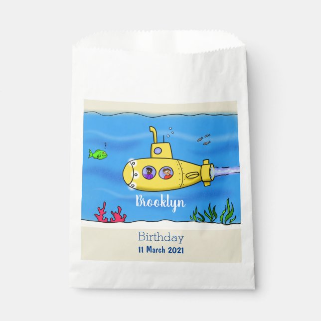 Sacolinha Cartoon submarino feliz (Frente)