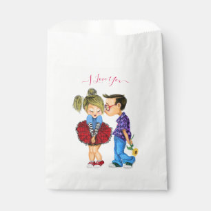 Sacolinha Casal Romântico - Amor - Beijo - Eu Te Amo