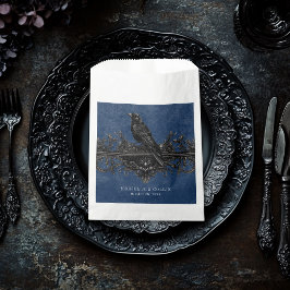 Sacolinha Casamento Azul de Rosas Negras Gótica