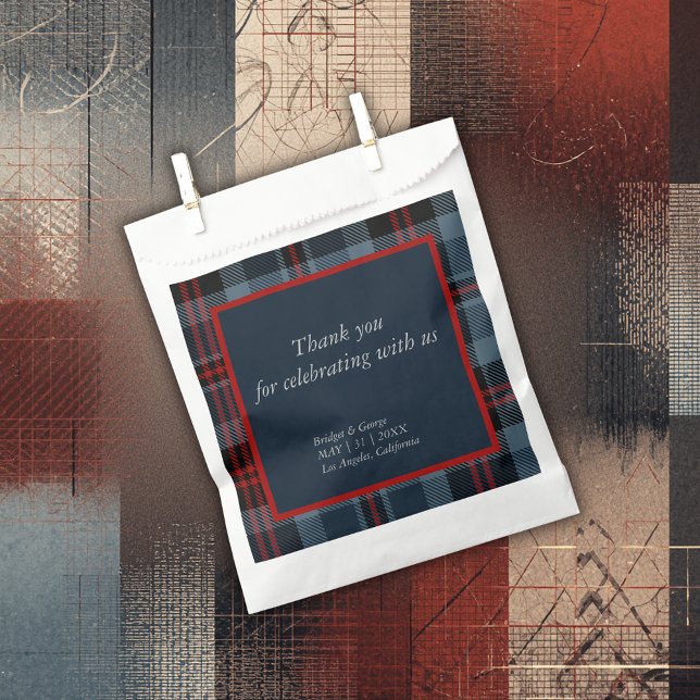 Sacolinha casamento azul escocês (Criador carregado)