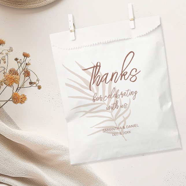 Sacolinha Casamento Boho Personalizado em Terracota (Personalized Boho Wedding Favor Bag)