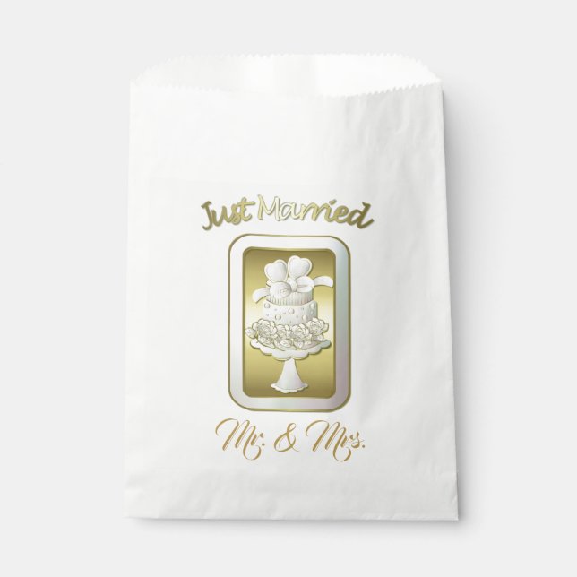 Sacolinha Casamento - Bolsas de Favor Branco (Frente)